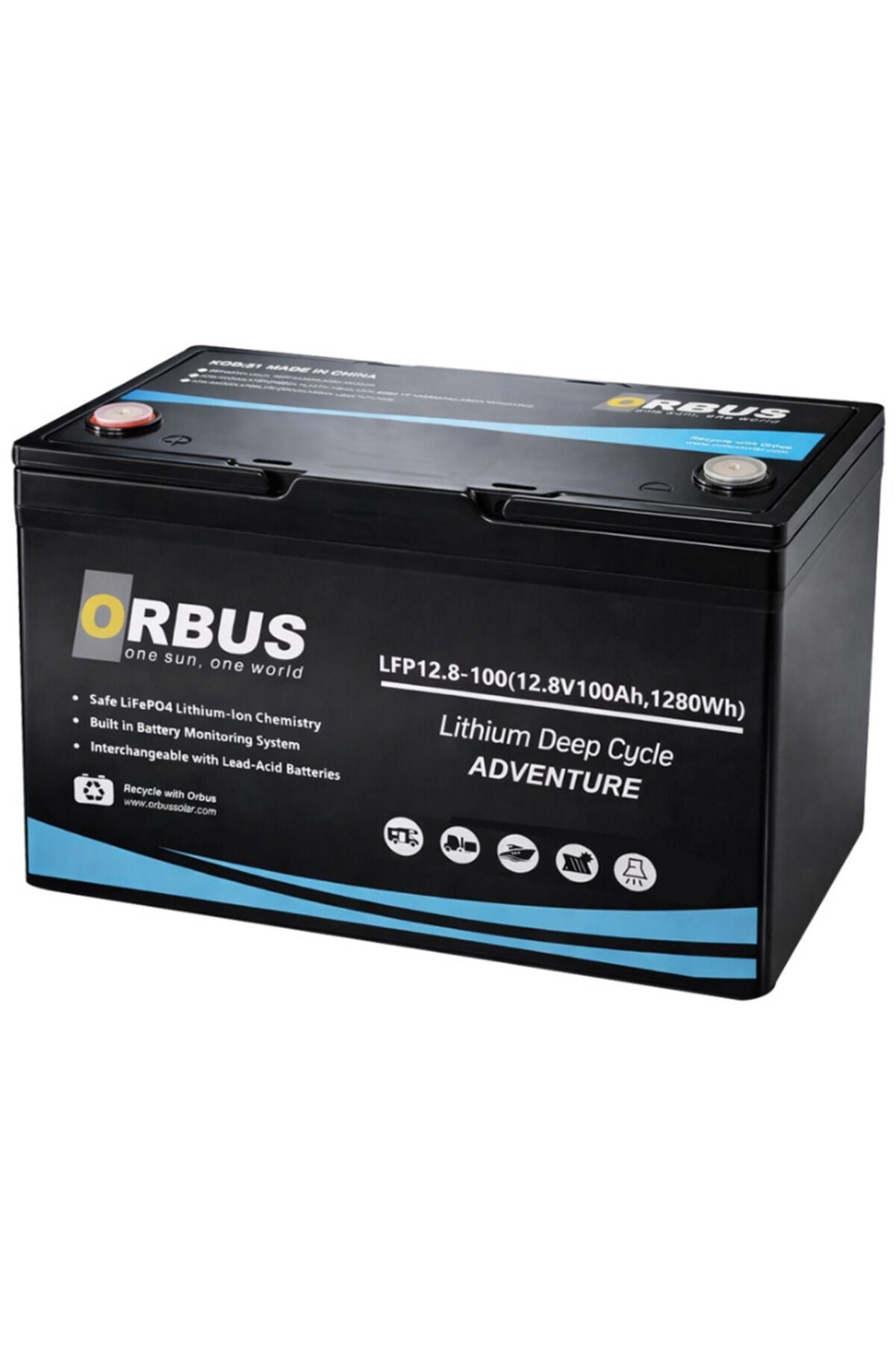 Orbus 12.8 Volt 100 Amper Lityum Lifepo4 Akü