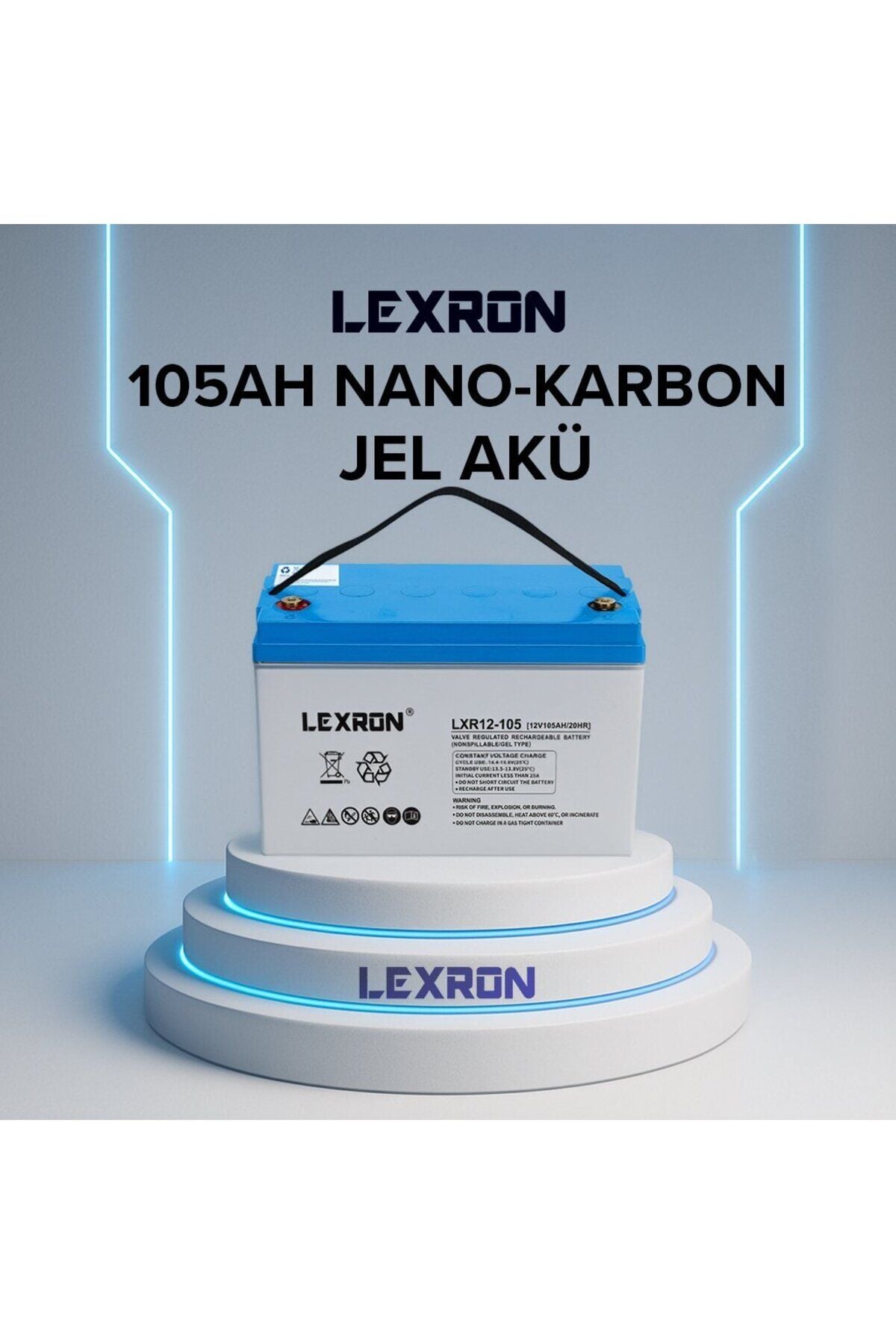 Lexron 105 Ah 12V Jel Akü – Derin Döngü (Deep Cycle)