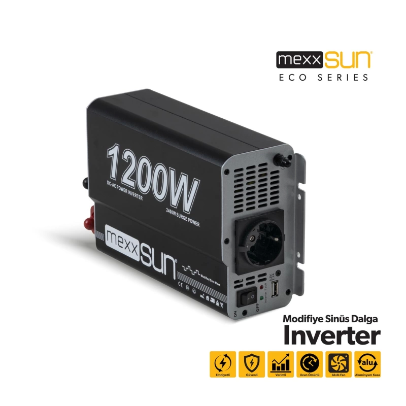 Mexxsun 12V 1200W Modifiye Sinüs İnverter